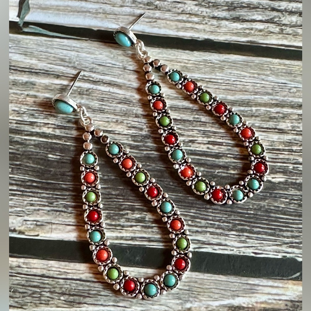 Multi-Colored Teardrop Earrings